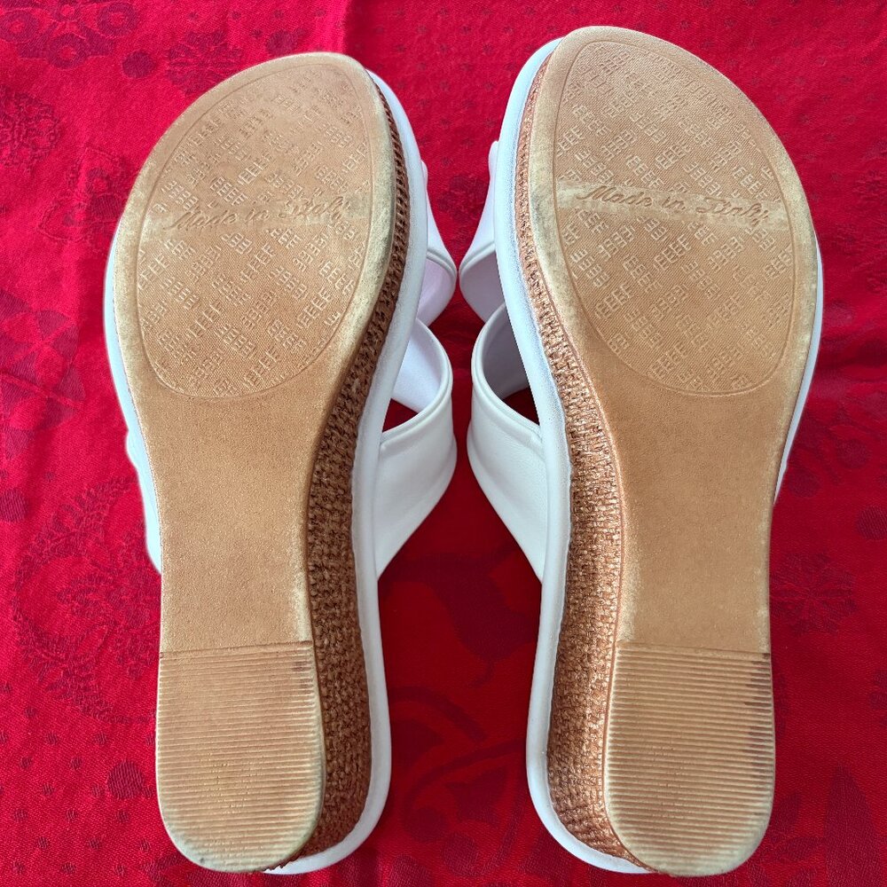TOSCANELLA WHITE WEDGE SLIP ON SANDAL SIZE 7 - Picture 13 of 14